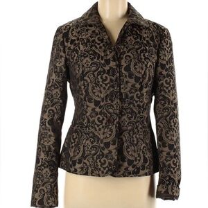 MAXMARA Weekend Max Mara paisley pattern metallic black puffer jacket, size 4